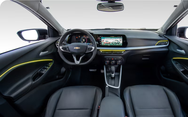 Interior do Chevrolet Onix painel digital